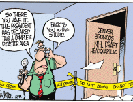 <img src="http://www.drewlitton.com/wp-content/uploads/2009/04/broncosdisaster1-250x169.gif" alt="broncosdisaster1" title="broncosdisaster1" width="250" height="169" class="alignleft size-thumbnail wp-image-572" />

<strong>It Was Ugly</strong>
It was a bit like watching the last lap of yesterday's NASCAR race. Thankfully no one got hurt, at least not yet. Watching an egotistical young coach in completely over his head is not a pretty picture, especially when he's the one at the wheel of the franchise you bleed orange for. To say this draft was a mess is an understatement. Perhaps the worst defensive team in the NFL, Josh McDaniels and company did little to help their anemic situation. They spent the off-season signing free agent running backs and then drafted one with the number 12 in the first round. They spent next years first round pick to choose a guy in this years SECOND round. Finally, they traded up for a 6th round pick for a quarterback just because his name "sounded" like Tom Brady. Hard to believe McDaniels could blow anything worse than the Jay Cutler debacle, but I think he did.
 Now Let me hear what you think.

<strong>Caption contest continues</strong>
Great response over the weekend, even considering the technical glitches that wouldn't let all of you enter on Friday. Sorry about that. Technology. When it's good it's really good, but when it's bad...