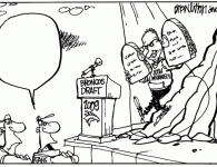 <img src="http://www.drewlitton.com/wp-content/uploads/2009/04/captioncontest7-250x167.gif" alt="captioncontest7" title="captioncontest7" width="250" height="167" class="alignleft size-thumbnail wp-image-557" />
<strong>TGIF It's Caption Contest day.</strong>
OK <strong>Broncos fans</strong>. It's time to take out those pencils, and be funny. We need captions. Lots and lots of them. And here's the deal. This week <strong>the winner gets the original cartoon and a Fraternal of Order of Pigskin T-shirt</strong>. <strong>Then I'll pick TWO runners up and they will get a free t-shirt a quick personalized sketch of John Elway. Aww. What the heck. Let's throw in an Elway sketch for the winner too!</strong> Keep the captions clean and original. Have Fun Out There.