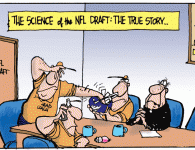<img src="http://www.drewlitton.com/wp-content/uploads/2009/04/drew0421091-250x174.gif" alt="drew0421091" title="drew0421091" width="250" height="174" class="alignleft size-thumbnail wp-image-534" />
<strong>The Draft: Science 101</strong>
I'm an admitted draft geek. I don't know why. I think it has to do with my days playing Madden Football in the franchise mode, spending hours trying to draft a good team. Somewhere along the way I figured out that it didn't really matter. So I decided to watch the real thing. I once went with a friend to the ESPN Zone and spent 6 hours just following the first round. The friend left for Chicago later that year and I'm sure to this day, it was the 6 hours he spent with me following that first round that did him in.
