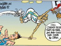 Ryan Rules this weeks Contest <img src="http://www.drewlitton.com/wp-content/uploads/2009/05/caption-contest-0514.gif" alt="caption-contest-0514" title="caption-contest-0514" width="250" class="alignleft size-full wp-image-701" />
<strong>Congrats Ryan!</strong>
Ryan cleaned up (pun intended this weeks contest. We had 3 runners-up:
Connie Sue with "Beer on our Mothers? Go down with the others"
Cobb with "No need for Liquid Plumber, I got this hairball".
and I couldn't resist this one from Hazardous_T with "I wish winning a Drew Litton t-shirt was this easy". E-mail me your contact info @ sportoonz@gmail.com so I can get those prizes in the mail. Great stuff everyone.