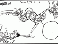 TGIF: It’s Nuggets Caption Contest Time! <img src="http://www.drewlitton.com/wp-content/uploads/2009/05/captioncontestfor5151-250x167.gif" alt="captioncontestfor5151" title="captioncontestfor5151" width="250" height="167" class="alignleft size-thumbnail wp-image-641" />
<strong>Welcome to another installment of the Caption Contest</strong>
We all seem to be in the midst of Nuggets Fever. So, in keeping with that theme here's this weeks caption contest. Two rules. <strong>Please Keep the Captions Clean. Given the nature of the drawing it is VERY important</strong> that we get don't gross. And the other is be original. The prizes are: The winner gets the original, a free t-shirt and a sketch of Chauncey. Two runners-up get a t-shirt and a sketch of Chauncey. Good Luck. Let's have some fun out there.