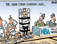The Mad Maverick of Dallas <img src="http://www.drewlitton.com/wp-content/uploads/2009/05/markcubantoo.gif" alt="markcubantoo" title="markcubantoo" width="250" class="alignleft size-full wp-image-653" />
<strong>Cuban goes Crazy</strong>
Look. I like Mark Cuban. I like his spirit and his energy. But his behavior sometimes can be a little, well, out of control. Clearly Saturday afternoon was one of those times. He reacted poorly to the buzzer beater that Carmelo Anthony hit to put the Nuggets up 3-0 in the series. Cuban didn't get the call he wanted on the court. Life is like that sometimes. We don't always get the calls that go our way. We get passed up for a job or a promotion, we get bad news at the Doctor or we don't get the house we made an offer on or we lose someone very dear to us. It's often how we react to those bad calls in our own lives that build character and integrity. Carmelo stepped up with the game on the line. He could have grumbled about the umpteen billion fouls that were called on Saturday and more than a few that weren't. But he didn't. It's how he adjusted to the adversity that put him into position to make a shot that will define his career. Funny how life works that way.
I have another Cuban cartoon that you can see here at <a href="http://www.9news.com">9News.com</a>