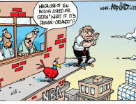 The NBA finals: Is somebody a little on edge? <img src="http://www.drewlitton.com/wp-content/uploads/2009/05/stern.gif" alt="stern" title="stern" width="250" class="alignleft size-full wp-image-754" />
<strong>Never let 'em see ya sweat</strong>
Or so the story goes. But you better believe David Stern is feeling a little nervous about now. His "Dream Team" match-up of Kobe vs. LeBron is about to go up in smoke. We'll know pretty soon if the fix is on if suddenly the Cavs come back and Kobe finds a teammate to help him do anything on the court. Me? I'm pulling for the big upsets. It's so much more fun that way. Don't cha think?