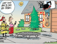 Sherrie captures this week’s contest! <img src="http://www.drewlitton.com/wp-content/uploads/2009/05/tattooyou.gif" alt="tattooyou" title="tattooyou" width="250" class="alignleft size-full wp-image-762" />
<strong>Congrats Sherrie!</strong>
You're this week's caption winner. You'll be getting the original cartoon, a t-shirt and a sketch of your favorite Nuggets Player!
Our runner-ups were:
<strong>Gabe Millan</strong> with: "Birdman, Batman, Superman, it all ends with a call to the Fireman…"
and
<strong> Andy Schaeffer</strong> with: “That is <strong>NOT </strong>how Rocky got his start…”
You guys get a free t-shirt and a sketch of your favorite Nuggets player!
Just e-mail me at sportoonz@gmail.com with your address, t-shirt size and the player you want me to sketch.
Awesome Contest this week. I could have easily picked a dozen.