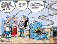 Roids Rage <img src="http://www.drewlitton.com/wp-content/uploads/2009/06/baseballsteroids.gif" alt="baseballsteroids" title="baseballsteroids" width="250" class="alignleft size-full wp-image-885" />
<strong>Question: Are you as tired of the constant focus on steroids in baseball as I am?</strong> If I don't draw another cartoon about it all, I'm more than fine. Admittedly I am conflicted. It makes for good cartoon material. On the other hand I relate to the guy in the chair in this cartoon. Do you feel the same way? Let me know by offering your comments.
<strong>Reinvent Event</strong>
I attended Andrew Hudson's Reinvent Event yesterday. It was kind of a Networking program. I'll be telling you more about it soon here on the blog. Stay tooned.