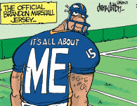 The Brandon Marshall jersey <img src="http://www.drewlitton.com/wp-content/uploads/2009/06/marshall-jersey.gif" alt="marshall-jersey" title="marshall-jersey" width="250" class="alignleft size-full wp-image-872" />
<strong>Another tainted talent</strong>
I miss those days when a guy put on a uniform and did everything they could to help their team win. Call me old fashioned, but there is something incredible about watching, say, the movie "Miracle", a story based on the 1980 USA Hockey team putting aside their differences to upset the Soviets and win a gold medal. Even watching LeBron James on 60 minutes last night, reminded me of the selfish exploits of Brandon Marshall. LeBron said his whole focus is about team. Making everyone around him better and striving for the one goal he wants most, an NBA title. I only wish Brandon Marshall was more like that.