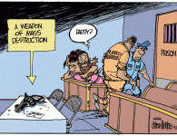 <img src="http://www.drewlitton.com/wp-content/uploads/2009/09/plaxicoprison.gif" alt="plaxicoprison" title="plaxicoprison" width="250"  class="alignleft size-full wp-image-1452" />


In a New York Minute,
everything can change,
 In a New York minute,
Life can get a little strange.
-Don Henley-

<strong>Choices</strong>
We all have choices. With one wrong decision our lives can change in an instant. The lives of those around us can be altered in a heartbeat. Get behind the wheel of a car after too many drinks. Carry a handgun. Take your eyes off the road to text or change the dial on the CD player. One instant, and everything is over.
These kinds of cartoons are hard for me to draw. Not everything I do is intended to be funny. But when the topic turns  serious I feel it is my calling in life to point out the teachable moment in it all. I'm sad for Plaxico Burress. I'm sadder for his little girl, without her father for two years. Nobody wins. Nobody.