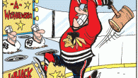 BlackHawks newest game: A Tribune cartoon <a href="http://www.drewlitton.com/?attachment_id=2526" rel="attachment wp-att-2526"><img src="http://www.drewlitton.com/wp-content/uploads/2010/03/whackawisniewski.gif" alt="whackawisniewski" title="whackawisniewski" width="600" height="615" class="alignnone size-full wp-image-2526" /></a>
The NHL does it again. It takes the momentum the game achieves during the olympics turns it into something resembling the WWF. The vicious and premeditated hit on Brent Seabrook of the Chicago Blackhawks by James Wisniewski of the Anaheim Ducks was beyond sickening. Just once I'd love to see a team actually file attempted murder charges against one of these goons. Or put the culprit in a game like this and sell tickets to fans for a swing. Now that's an idea to bring down Americas Trillion dollar debt.