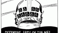 NFL: Hardest Hits <img src="http://www.drewlitton.com/wp-content/uploads/2010/10/NFLHITS.gif" alt="" title="NFLHITS" width="600" height="423" class="alignnone size-full wp-image-3369" />
Yesterdays cartoon about the recent penalties handed down for helmet to helmet hits reminded me of this one. Today seemed like a good day to pull it out of the archives. I think it speaks for itself.
Have a great weekend! <strong>And be sure to check back Monday.</strong> The newest animation is totally hysterical. I mean roll on the floor funny stuff.