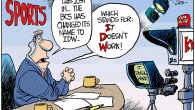 BCS stands for… <img src="http://www.drewlitton.com/wp-content/uploads/2011/01/BCSnewname.gif" alt="" title="BCSnewname" width="600" height="400" class="alignnone size-full wp-image-3598" />
<strong>I still have yet to watch a bowl game.</strong> I saw snippets of snow at the Sun Bowl, and couldn't bare to watch UTEP lose to BYU. Beyond that, I didn't even turn on a bowl game. There, I said it. I just haven't been able to get into it at all. I went to see True Grit on New Years day. Much better than any bowl game. And with TCU getting totally snubbed by the BCS for a chance at the number one spot I've really lost interest in the whole bowl thing. And I hate waiting around until January 10th to crown a mythical national champion, rendering the Jan 1, 2 and 3rd bowls totally worthless. What ever happened to making them all play on New Years anyway? Oh, right. It's all about the money. It always is.
<strong>Hey Everybody!!</strong>
I've made a few little tweaks in the sidebar area. There's a cool Twitter Feed and the share icons are larger as well. Nothing major but just some tune up work.
I'm hoping to add some store items soon. A few t-shirt designs and some greeting cards and things. I apologize to anyone who was hoping I'd get a calendar together by years end. My schedule as well as the poll results I got on it in early December made me rethink the idea. When you go through self publishing, in this case, on demand publishing, the price has to be right as well. So I'm hoping as my site grows I can do a few things to supplement the income revenues.
Have a great weekend. I'll try to post my Tribune cartoon sometime Saturday.