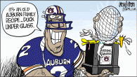 <img src="http://www.drewlitton.com/wp-content/uploads/2011/01/duckunderglass.gif" alt="" title="duckunderglass" width="600" height="338" class="alignnone size-full wp-image-3610" />
Considering both teams had to wait 40 days and 40 nights to play the game making this look more like a season opener than a National title game, the IDW (It Doesn't Work) Championship game had an exciting finish. The first 3.75 quarters, not so much. I'm not sure I feel too hot about the call that got Auburn in position to win the game but, hey, that's the way the replay bounces.
A couple of quick opinions. If you want the grass to be as slick as it was just move indoors and play it on an ice skating rink, and Cam Newton is the next JaMarcus Russell. Or Vince Young. Take your pick.