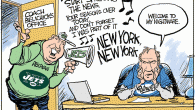 The Last Laugh <img src="http://www.drewlitton.com/wp-content/uploads/2011/01/newyorknewyork.gif" alt="" title="newyorknewyork" width="600" height="400" class="alignnone size-full wp-image-3710" />
Imagine if you will, losing to the trash talking Rex Ryan. Now imagine having to spend your entire offseason with that loss lingering until next September and you can pretty much get a sense for Bill Belichick's dilemma.
<strong>Changes on the site.</strong>
You've probably noticed the big changes (a new them and a new header) I made over the weekend. I do this once a year to touch up the place a bit and add a few features now and then. Gone are the ESPN headline app (I couldn't get it to fit in the sidebar properly) and the somewhat confusing menu. I've added a scoreboard so you can check the scores, a DrewTube link for the Monday Matchup Madness animations, and a fun new online Bowling game for those boring Friday afternoons at the office. Try it. It's a real hoot. I'll be adding a store link in the sidebar soon as I add some new exclusive T-shirt designs and stuff. Hope ya like the changes. Feel free to give me any feedback. I always want this site to be fun and worthy of your time.
Have fun out there,
Drew