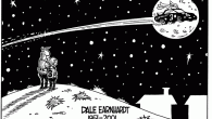 The Day the Music Died <img src="http://www.drewlitton.com/wp-content/uploads/2011/02/daleearnhardt.gif" alt="" title="daleearnhardt" width="600" height="428" class="alignnone size-full wp-image-3839" />
A long, long time ago...
I can still remember
How that music used to make me smile.
And I knew if I had my chance
That I could make those people dance
And, maybe, they’d be happy for a while.
But February made me shiver
With every paper I’d deliver.
Bad news on the doorstep;
I couldn’t take one more step.
I can’t remember if I cried
When I read about his widowed bride,
But something touched me deep inside
The day the music died.
-Don McLean-
It's till so hard to believe it's been ten years since we said goodbye to Dale Earnhardt. I still remember calling my brother, Allan, who was a big Earnhardt fan. He didn't know that Earnhardt had lost his life that afternoon since the Daytona 500 broadcast had signed off before anyone knew. I happened to catch the news flash on ESPN. Stunned, I immediately called my brother, and after collecting our thoughts, I hung up and called The Rocky's Sunday Sports Editor, Mike Bialis, who made room for this cartoon on Monday morning.