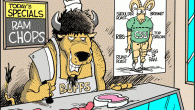 Ram Chops: Buffs vs Rams Finally. The Rivalry. It’s the Buffs vs. Rams at whatever they call that Stadium the Broncos play in. This cartoon is from the Boulder Daily Camera. Ram Chops. My prediction....